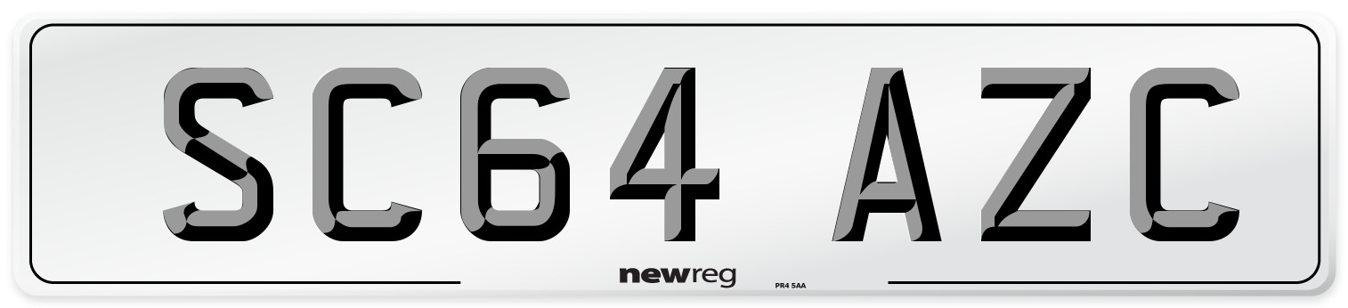 SC64 AZC Number Plate from New Reg
